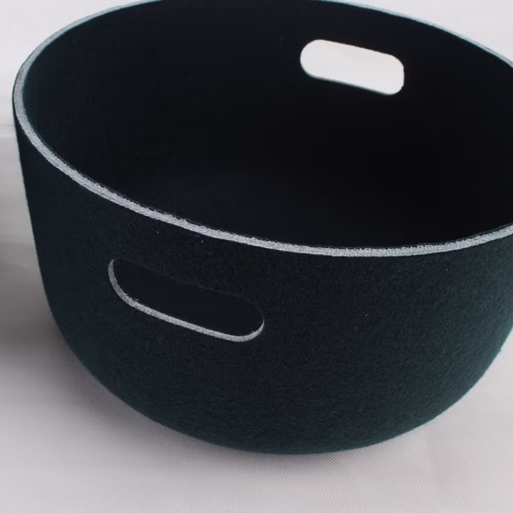 Stamped Pet Felt Durable and Eco Friendly Cube Stylish Storage Bins One Piece Thermoforming Storage Basket Round Shape Laundry Organizer
