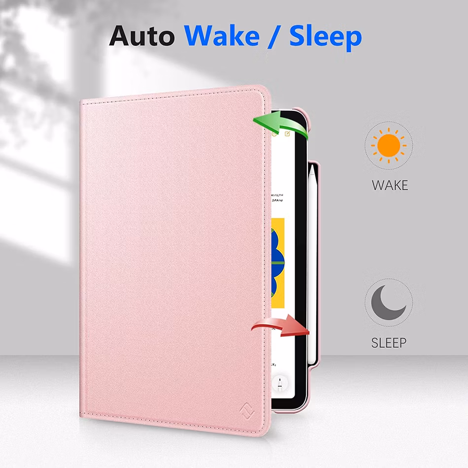 Shockproof 360 Degree Rotating Kickstand Flip Leather Tablet Case for iPad PRO 11 Inch 2024 5th Generetaion
