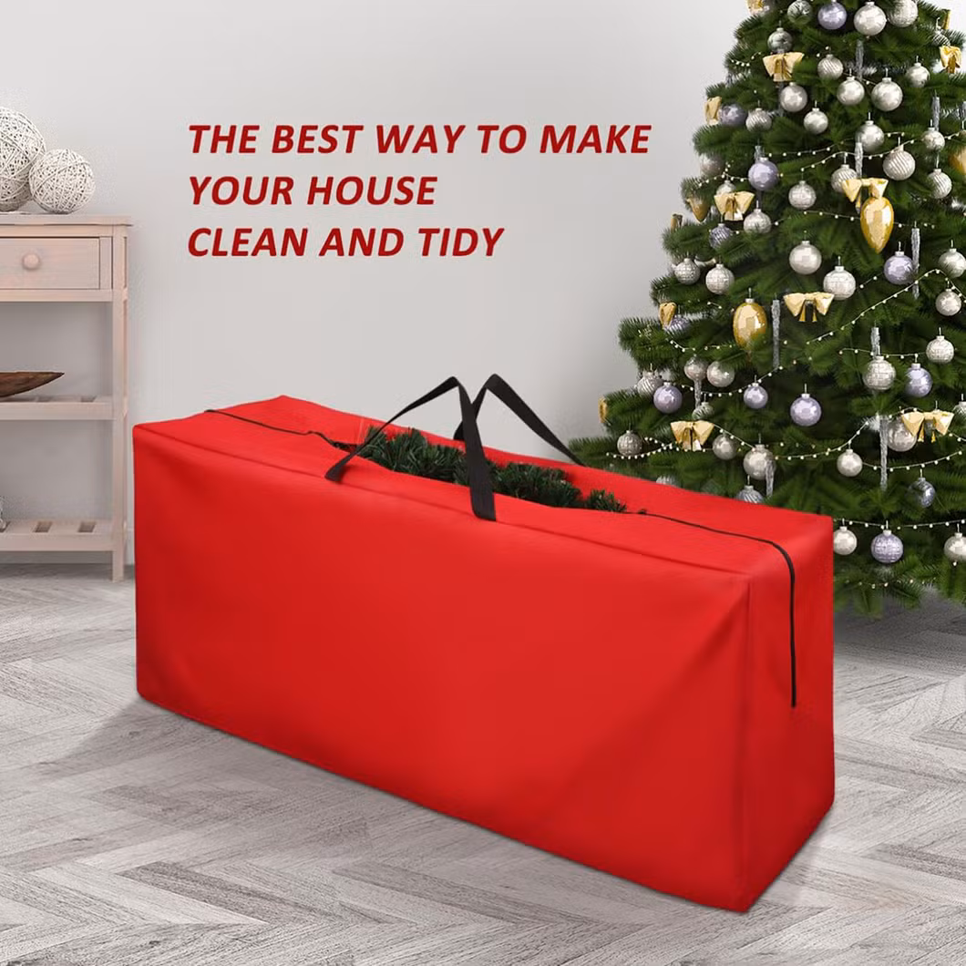 Wholesale Custom Logo Large Reusable Heavy Duty Oxford Waterproof Zipper Wreaths Christmas Tree Storage Bag