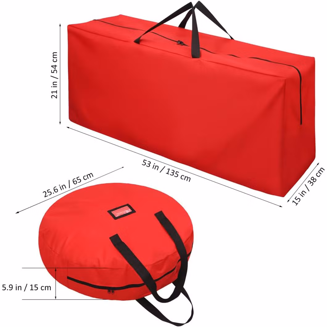 Wholesale Custom Logo Large Reusable Heavy Duty Oxford Waterproof Zipper Wreaths Christmas Tree Storage Bag