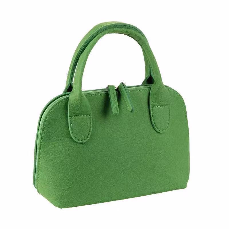 Custom Printed Logo Women Felt Tote Bag Wool Ladies Handbag