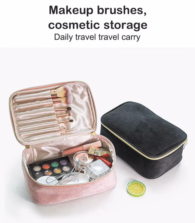 High Quality Wholesale PU Brush Set Zipper Travel Cosmetic Makeup Case