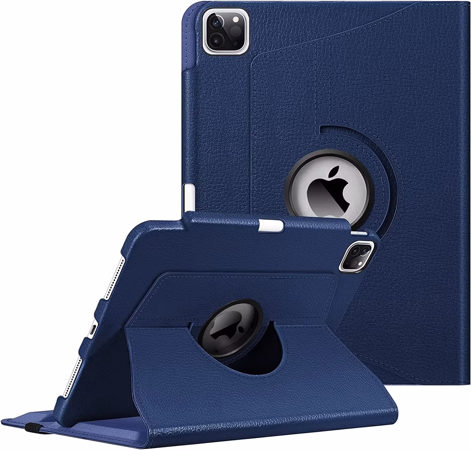 Shockproof 360 Degree Rotating Kickstand Flip Leather Tablet Case for iPad PRO 11 Inch 2024 5th Generetaion