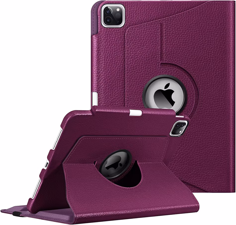 Shockproof 360 Degree Rotating Kickstand Flip Leather Tablet Case for iPad PRO 11 Inch 2024 5th Generetaion
