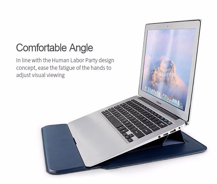 PU Leather Holder Laptop Sleeve Case for Laptop Stand Cover Portable Notebook Protector Bag