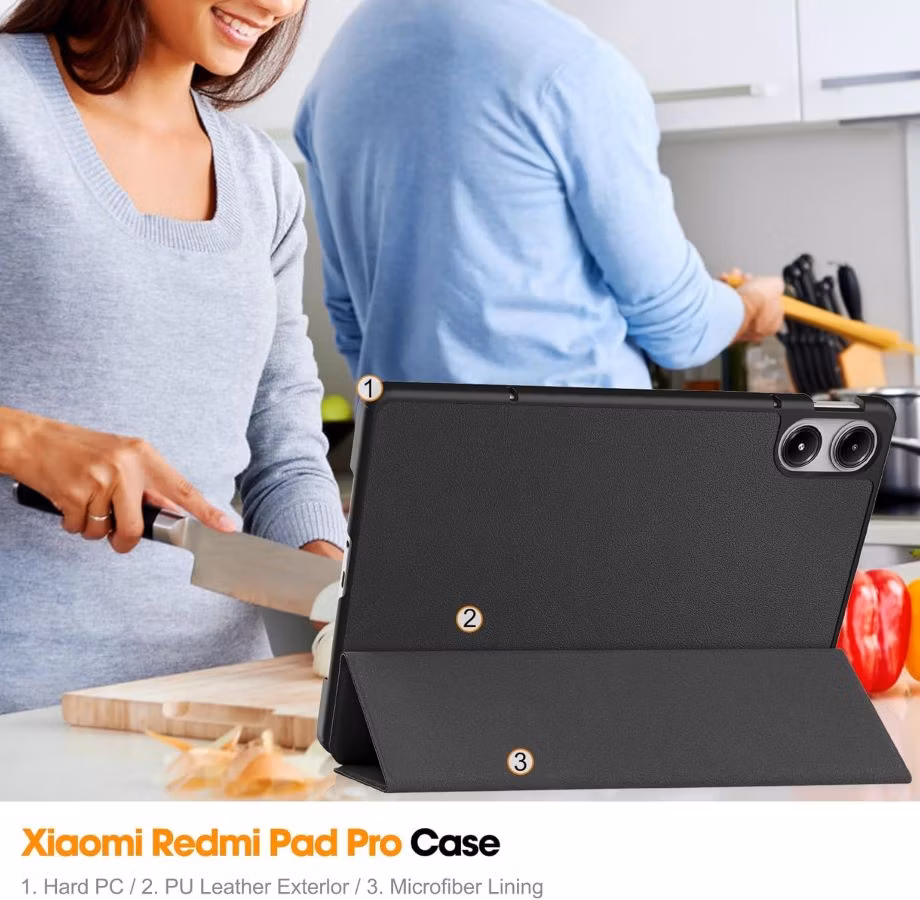 Slim Auto Wake/Sleep PC Hard Shell Folio Stand Tablet Case for Xiaomi Redmi Pad PRO 12.1 Inch 2024/Xiaomi Poco Pad 2024