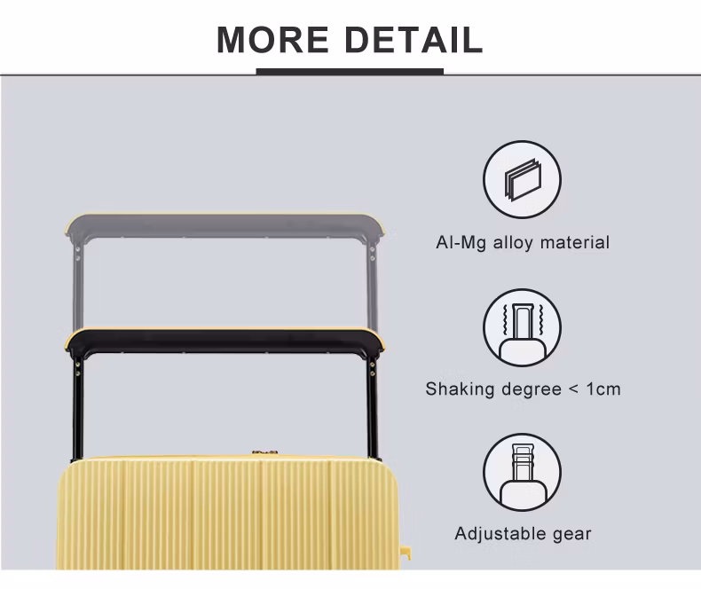 Ultra Durable Polycarbonate Valise Wide Trolley Bright Yellow Color Hardside Travel Suitcase with Type-C Charging Port