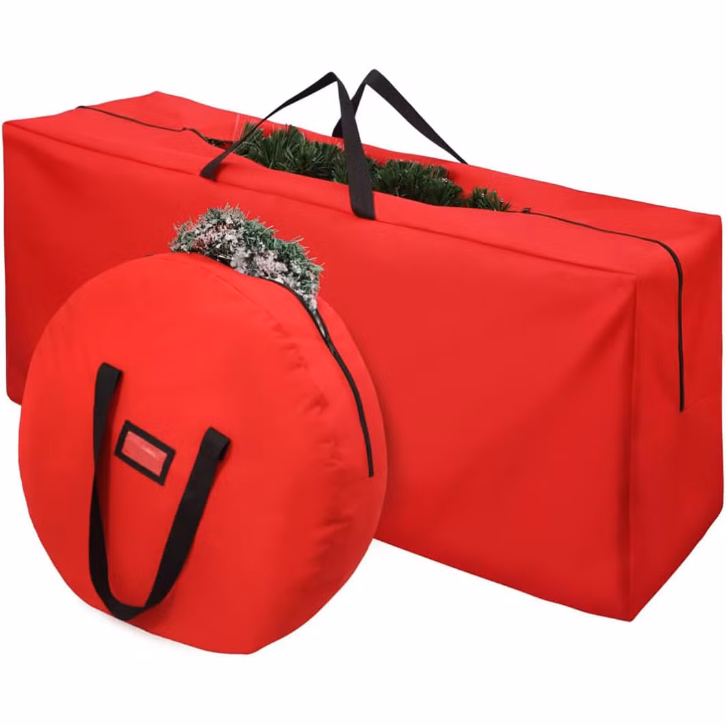 Wholesale Custom Logo Large Reusable Heavy Duty Oxford Waterproof Zipper Wreaths Christmas Tree Storage Bag