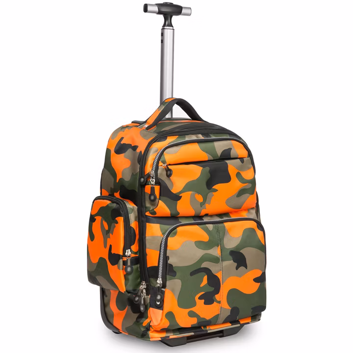Big Storage Waterproof Wheeled Backpack Roller Travel Luggage for Students School Books Laptop Bag