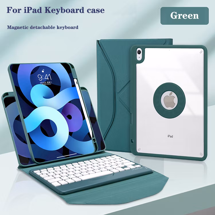 New with Pencil Holder Clear Back Sheel Keyboard Case for iPad PRO 12.9 Inch 2021 5th/4th/3rd Generation