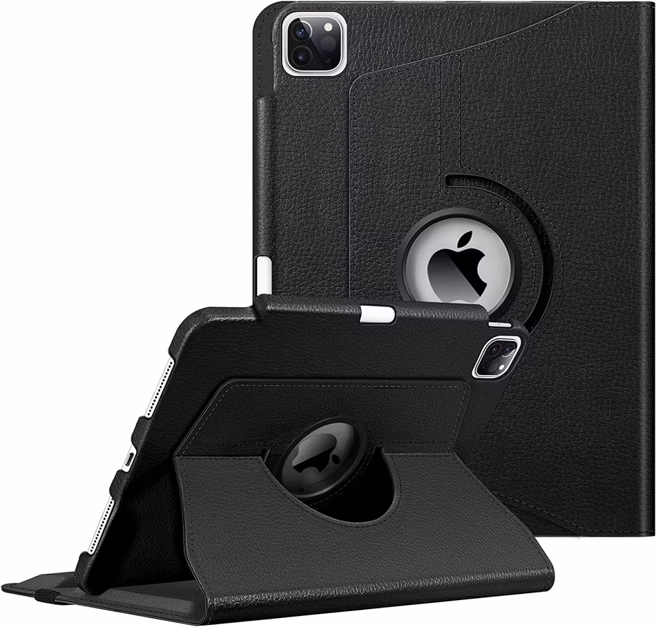 Shockproof 360 Degree Rotating Kickstand Flip Leather Tablet Case for iPad PRO 11 Inch 2024 5th Generetaion