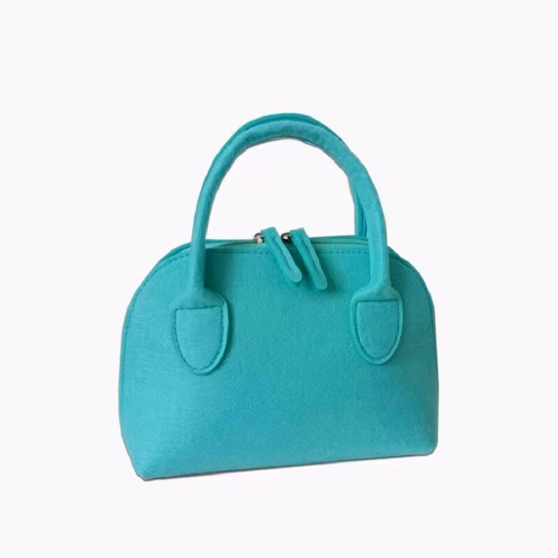 Custom Printed Logo Women Felt Tote Bag Wool Ladies Handbag