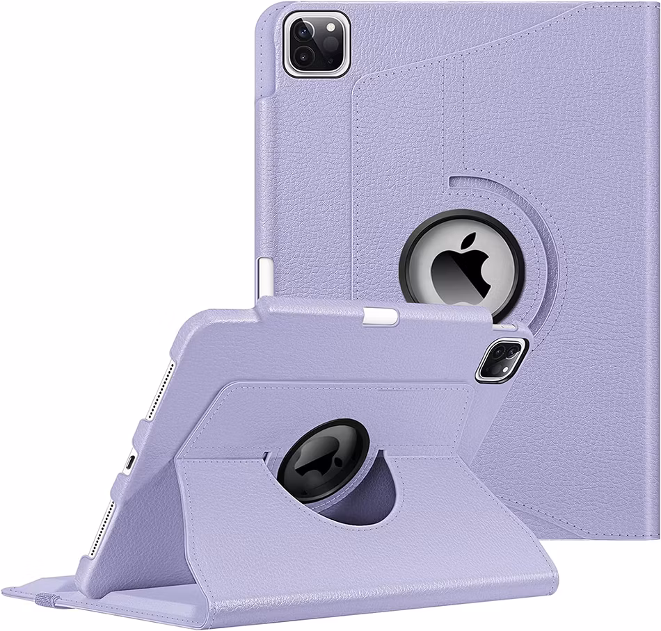 Shockproof 360 Degree Rotating Kickstand Flip Leather Tablet Case for iPad PRO 11 Inch 2024 5th Generetaion