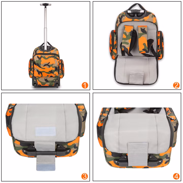 Big Storage Waterproof Wheeled Backpack Roller Travel Luggage for Students School Books Laptop Bag
