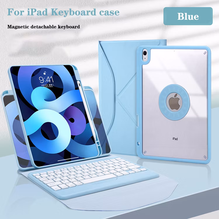 New with Pencil Holder Clear Back Sheel Keyboard Case for iPad PRO 12.9 Inch 2021 5th/4th/3rd Generation