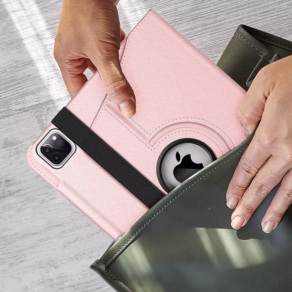 Shockproof 360 Degree Rotating Kickstand Flip Leather Tablet Case for iPad PRO 11 Inch 2024 5th Generetaion