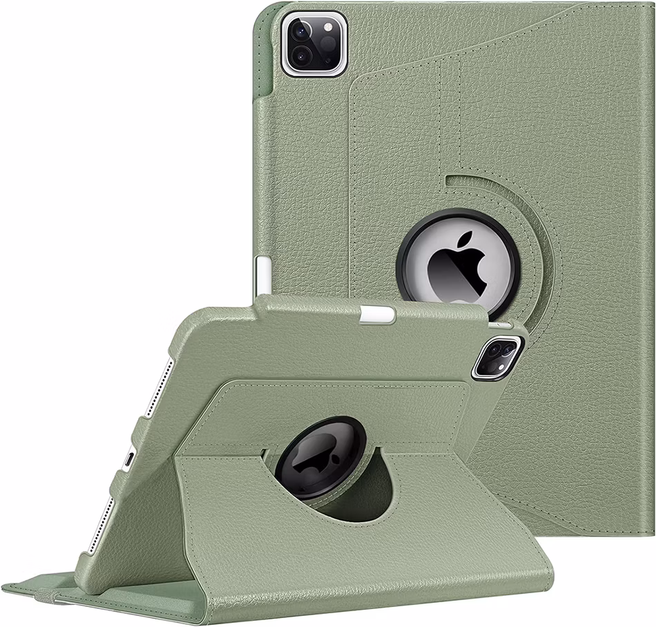 Shockproof 360 Degree Rotating Kickstand Flip Leather Tablet Case for iPad PRO 11 Inch 2024 5th Generetaion