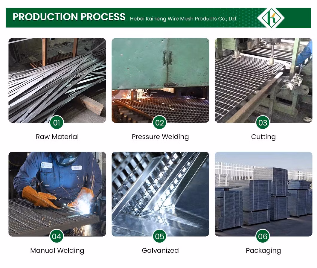 Kaiheng Hdsgw22-14 2&ndash; 1/2&quot; X 5/16&quot; Floor Steel Bar Grating China Suppliers Rot Proof Feature Platform Steel Grate Used for Split Obstacle or Screen