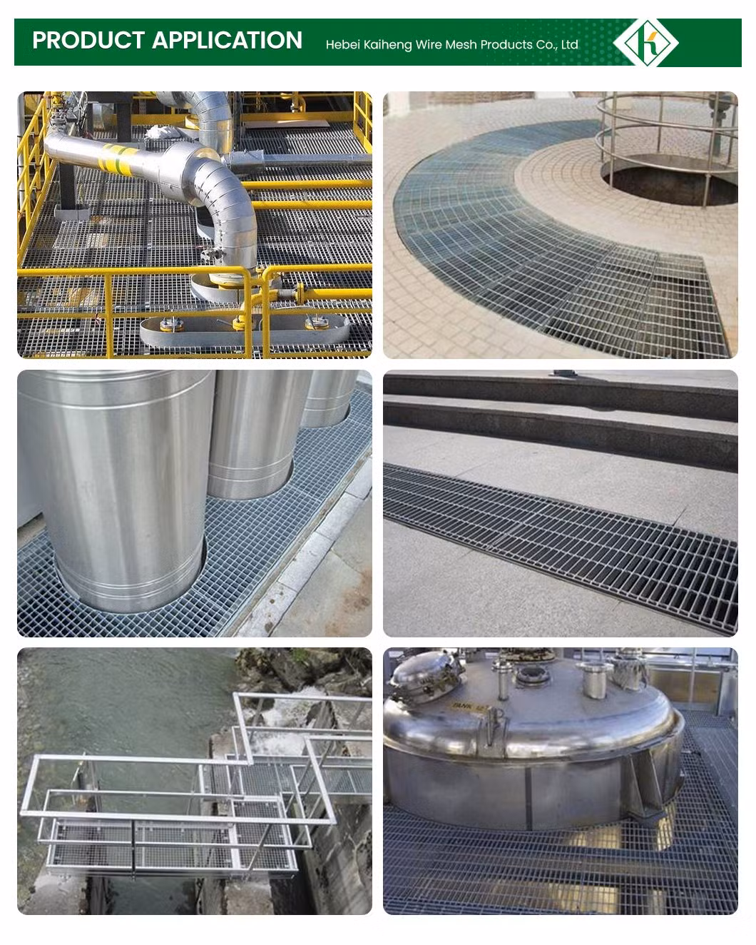 Kaiheng Kick Plate Steel Bar Grating Factory Steel Grid Walkway China Heavy Duty Driveway Stainless Steel Grating