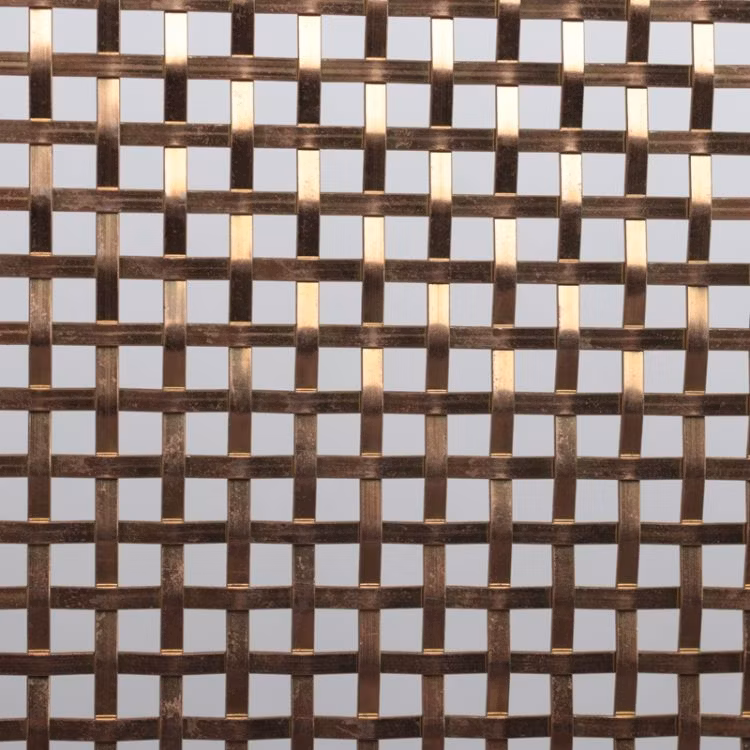 304 316 Stainless Steel Decorative Metal Wire Mesh Crimp Flat Screen Partition Gold Color Crimped Woven Wire Mesh Plated Grill for Curtains Cabinet Doors