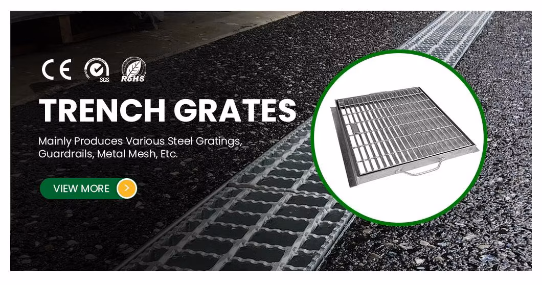 Kaiheng Metal Mesh Steel Bar Grating Distributors Galvanized Steel Trench Grate China Trench Drain Grates