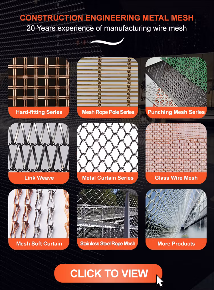 304 316 Stainless Steel Decorative Metal Wire Mesh Crimp Flat Screen Partition Gold Color Crimped Woven Wire Mesh Plated Grill for Curtains Cabinet Doors