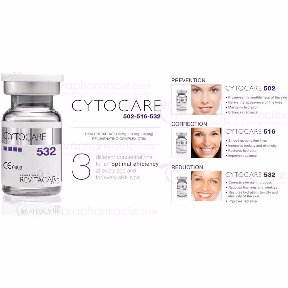2023 Korea Cytocare 614/516/532 Hyaluronic Acid (10 bottles X5ml) to Reduce Wrinkles and Fine Lines, Dermal Fillers, Anti-Aging, Firming and Lifting