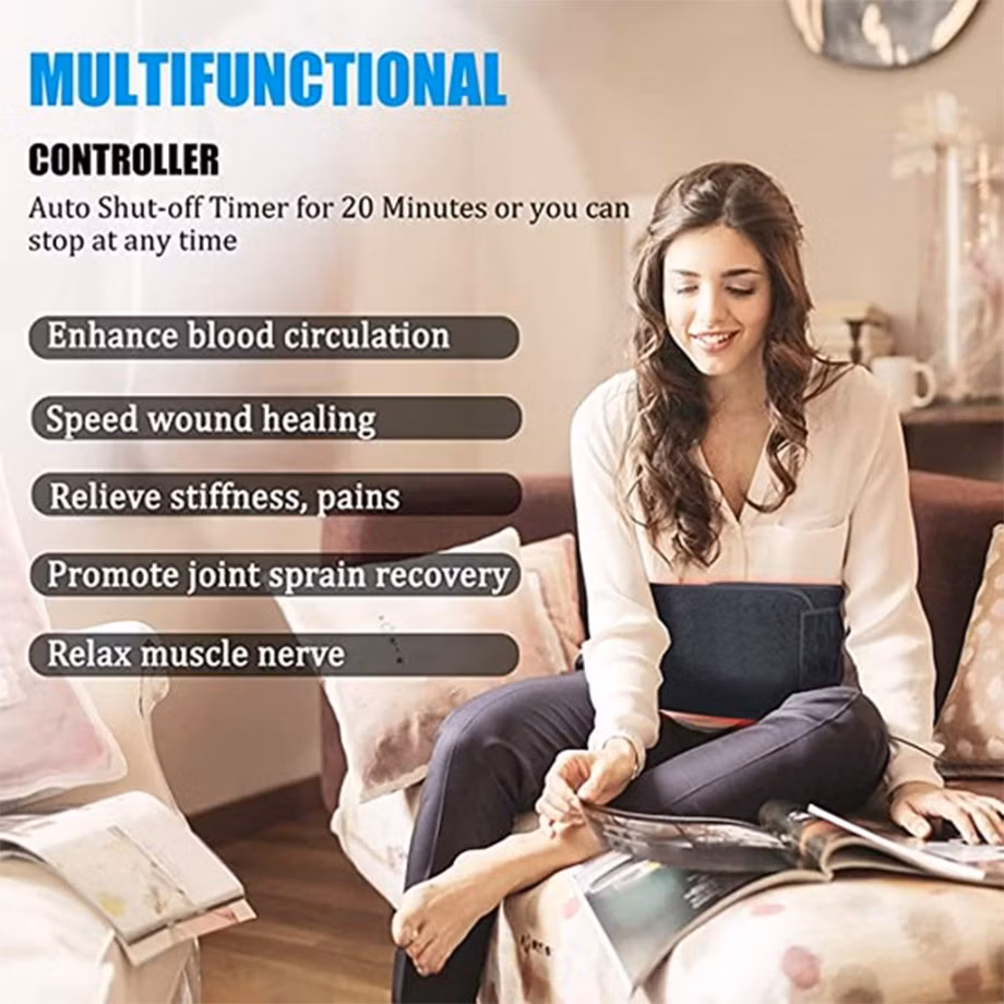 Dual Wavelength 660nm, 850nm Tummy Massager, Red Light Therapy Belt for Fitness, Belly Tightening, Shaping