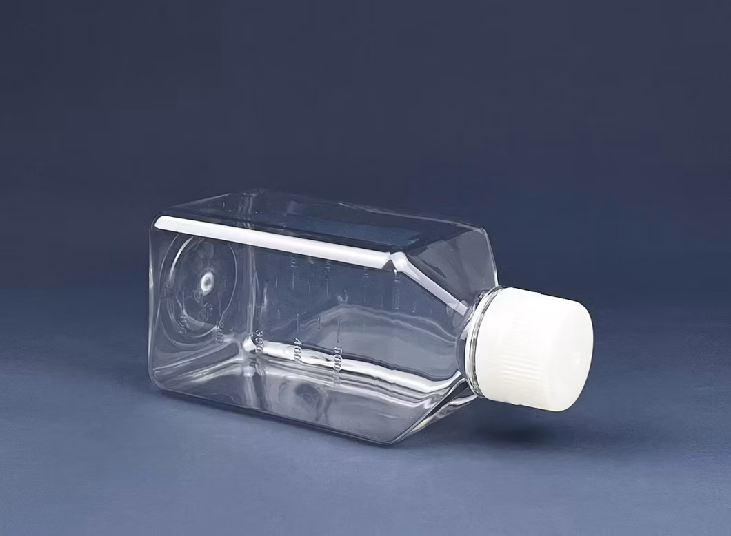 Pet PETG Plastic Square Medium Serum Bottle 125ml 250ml 500ml 1000ml for Cell Culture Media Laboratory Reagent