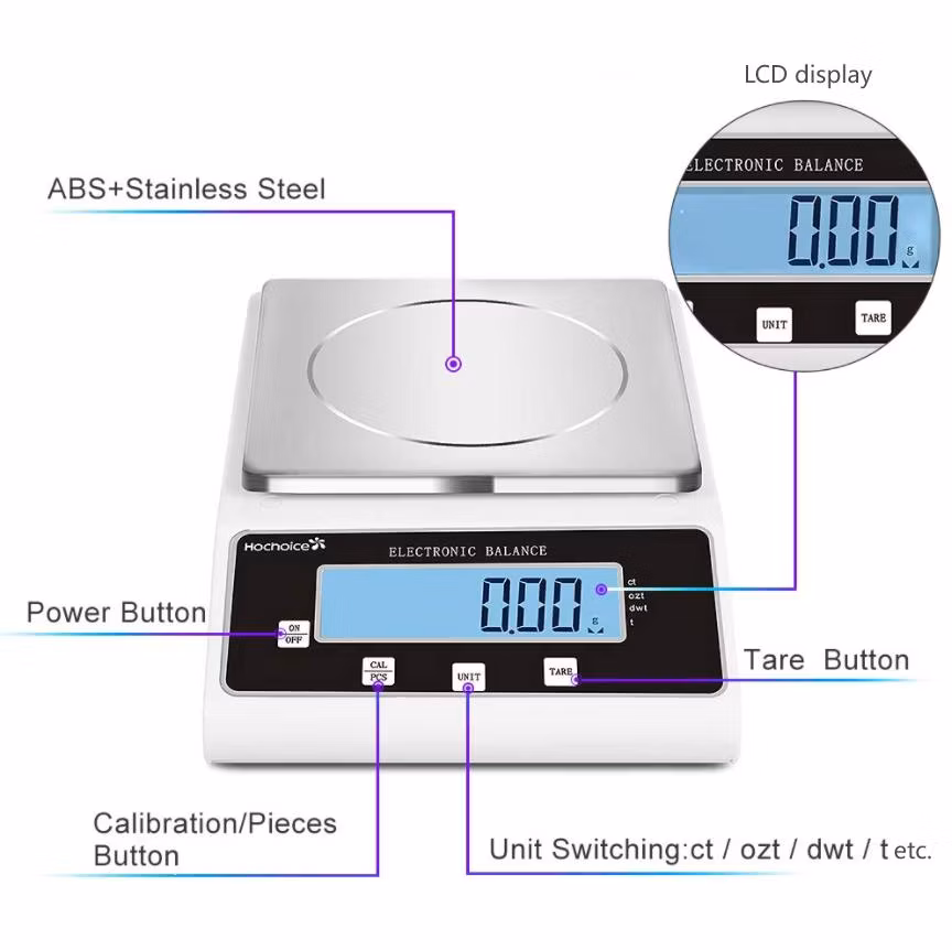 High Capacity Electronic Analytical Balance 15kg/0.1g Electronic Scale with Fast Shipping
