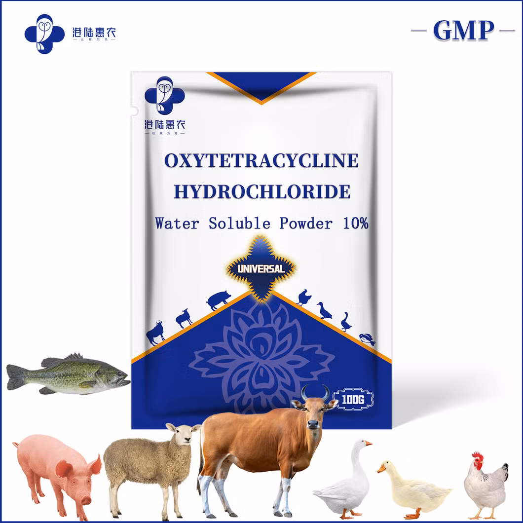 Factory Supply Veterinary Health &amp; Medicine Antibiotics Drug Oxytetracycline Hydrochloride Soluble Powder 20% for Cow Cattle Sheep Goat Swine