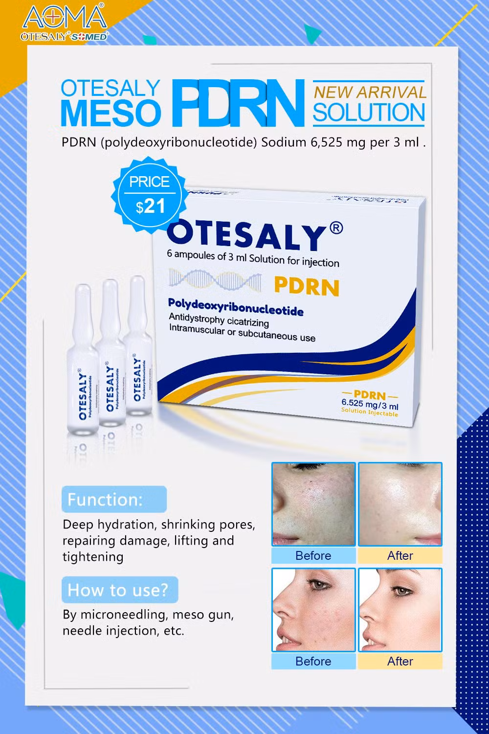 Mesotherapy Cellulite Fine Lines Removal Serum Non Cross Linked Hyaluronic Acid Solution Meso Whitening Solution