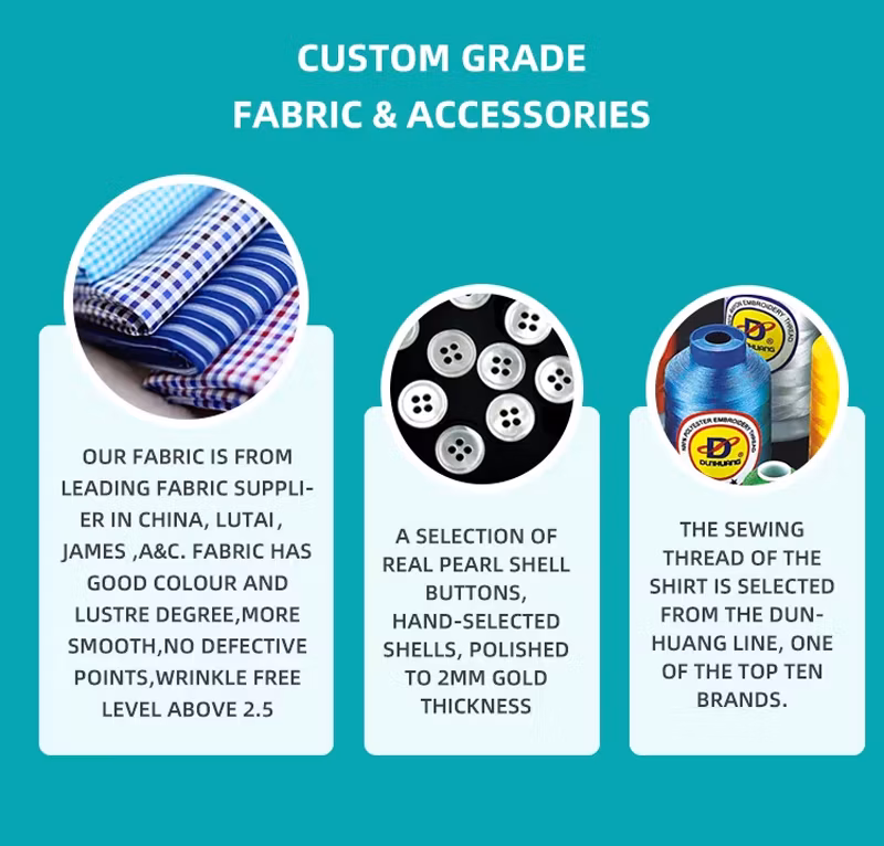 Mens Cotton Formal Dress Plaid Striped Shirt Long Sleeved Business Men&prime;s Slim Fit Shirt