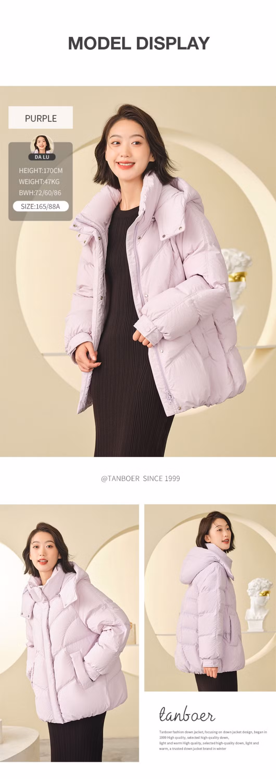 Women&prime;s Winter Down Jacket Short Down Windproof Winter Jacket Customized Down Jacket