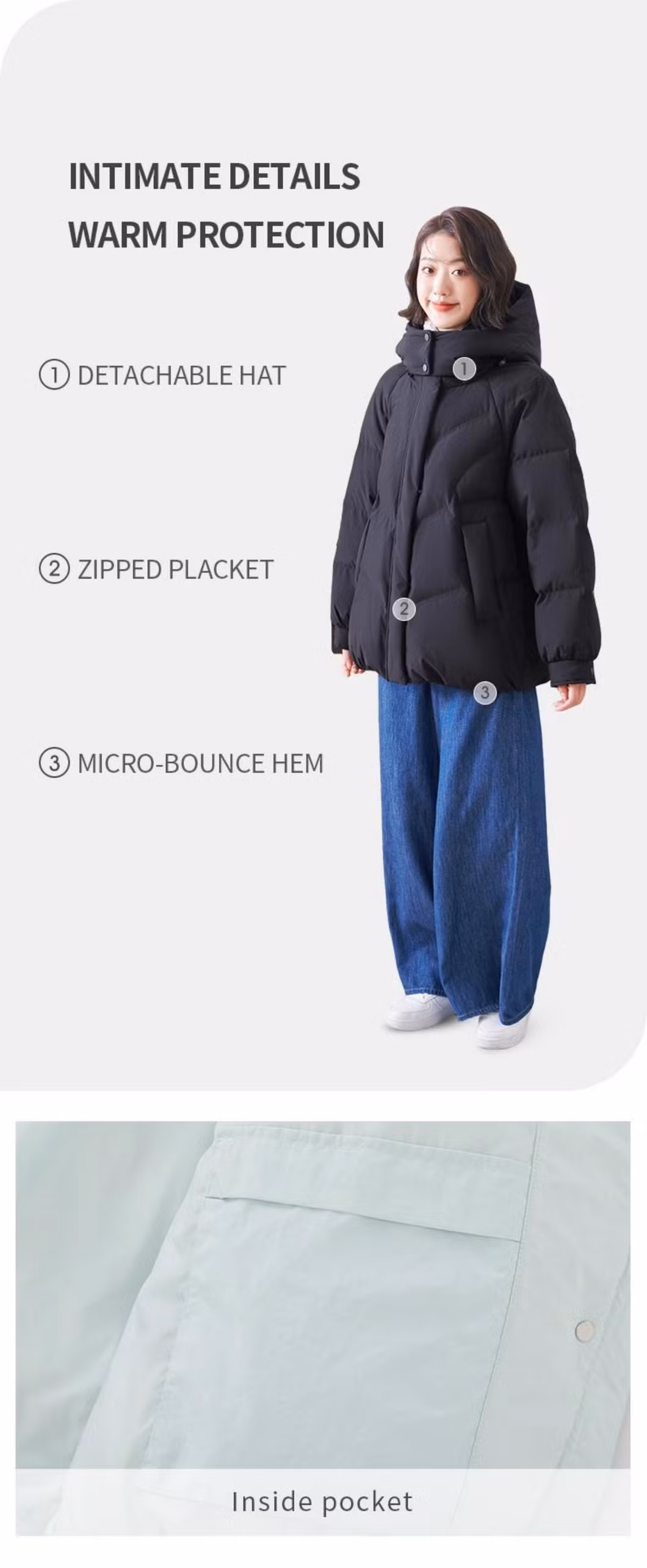 Women&prime;s Winter Down Jacket Short Down Windproof Winter Jacket Customized Down Jacket