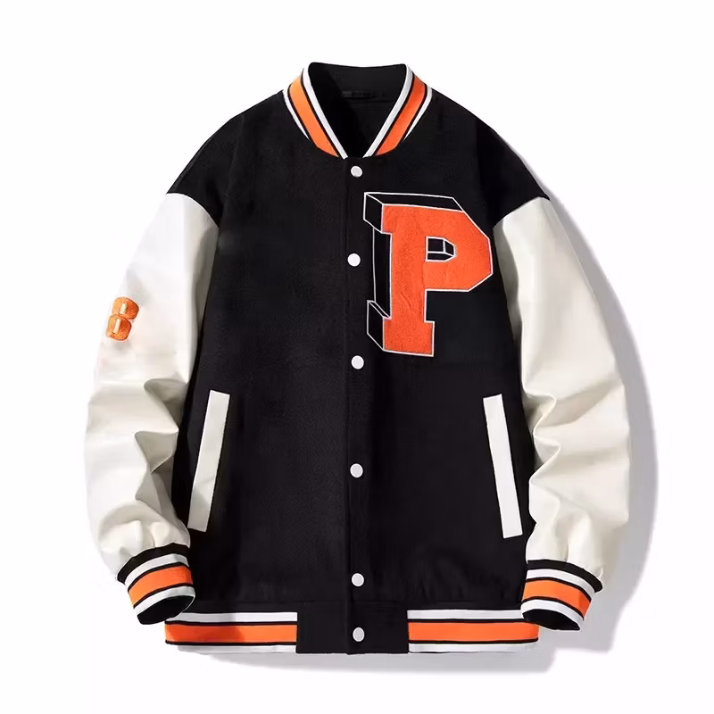 High Quality Custom Made Letterman Baseball Bomber Jackets with Chenille Patches Embroidery Logo