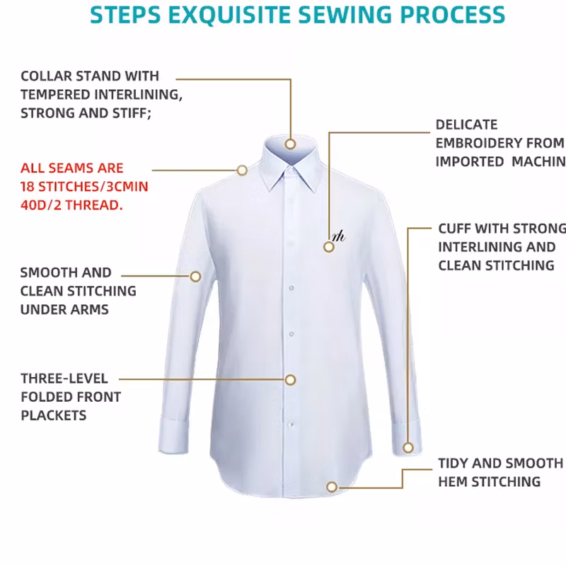 Mens Cotton Formal Dress Plaid Striped Shirt Long Sleeved Business Men&prime;s Slim Fit Shirt