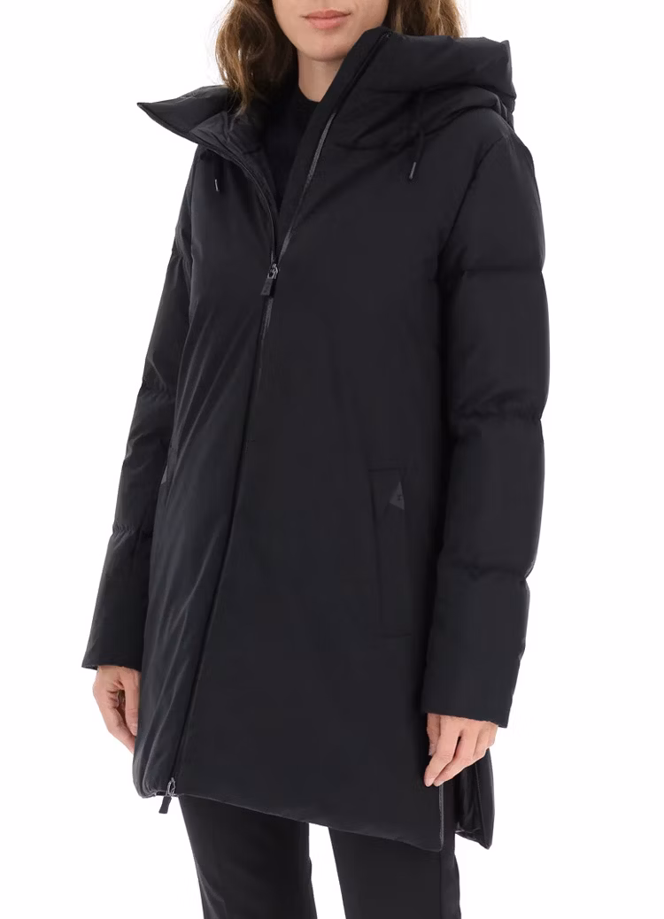 Bechance Women Winter Parka Stylish Black Hooded Down Jacket for Winter
