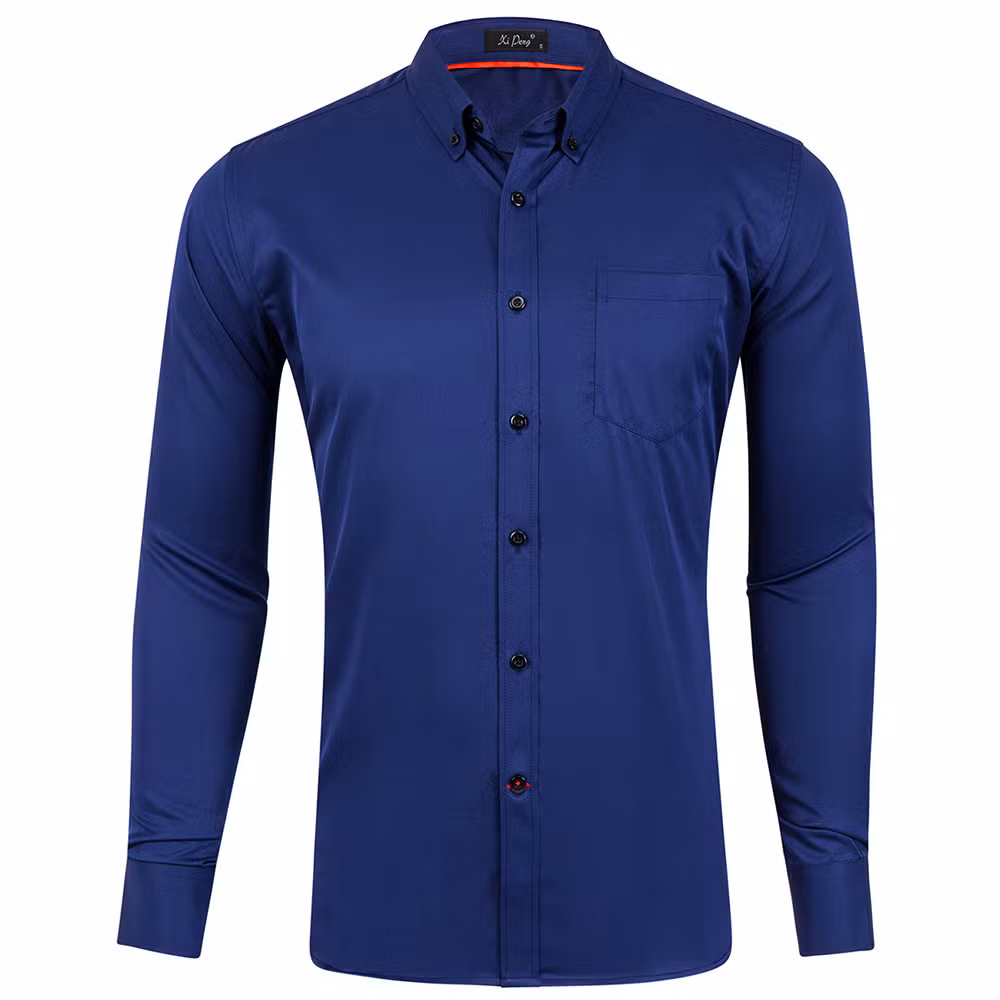 Hot Sale Business Men Shirt Heavy-Duty Stretch Custom Slim Fit Casual Long Sleeve Solid Color Men&prime; S Dress Shirts