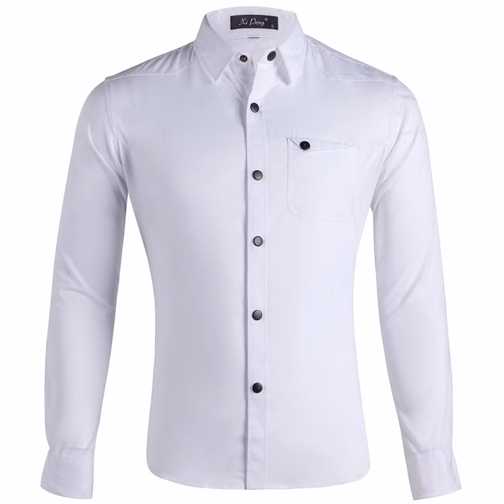 Hot Sale Business Men Shirt Heavy-Duty Stretch Custom Slim Fit Casual Long Sleeve Solid Color Men&prime; S Dress Shirts