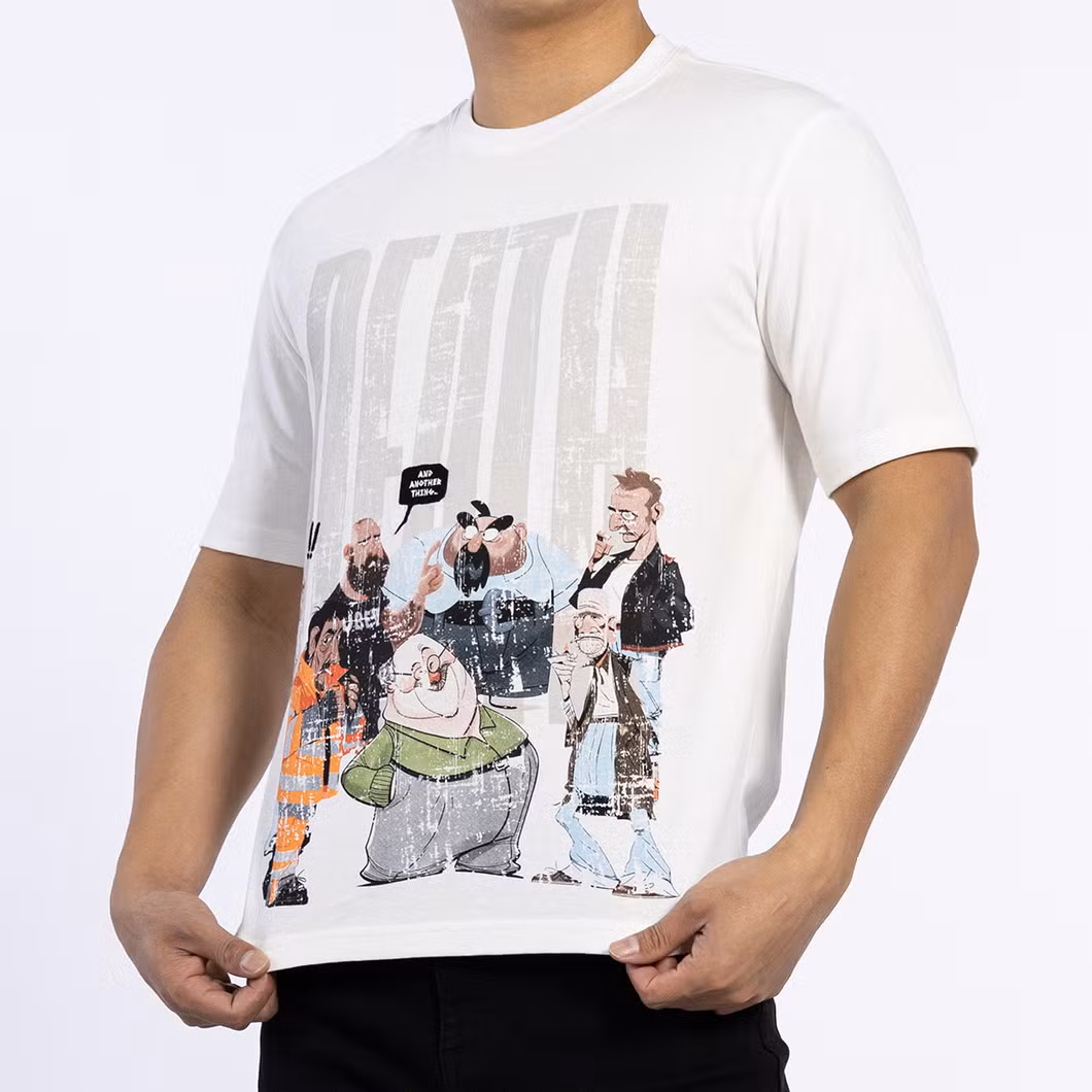 Custom Casual Knitted 180GSM Short Sleeve Shirts Logo Printed Male Top T-Shirts for Men
