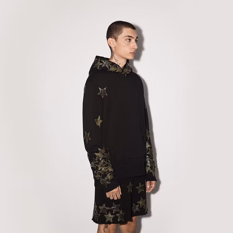 Custom Embroidery Stars Leather Patches Hoodie