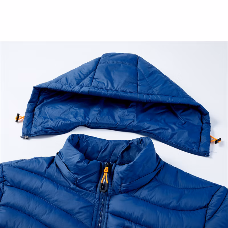 Custom Logo Warm Bubble Waterproof Windproof Men Winter Hooded Quilted Down Coats Cotton Padded Puffer Jacket