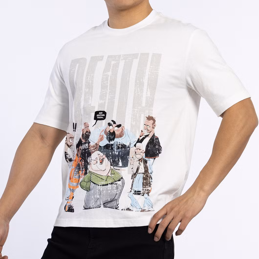 Custom Casual Knitted 180GSM Short Sleeve Shirts Logo Printed Male Top T-Shirts for Men