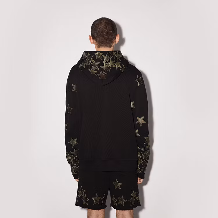 Custom Embroidery Stars Leather Patches Hoodie