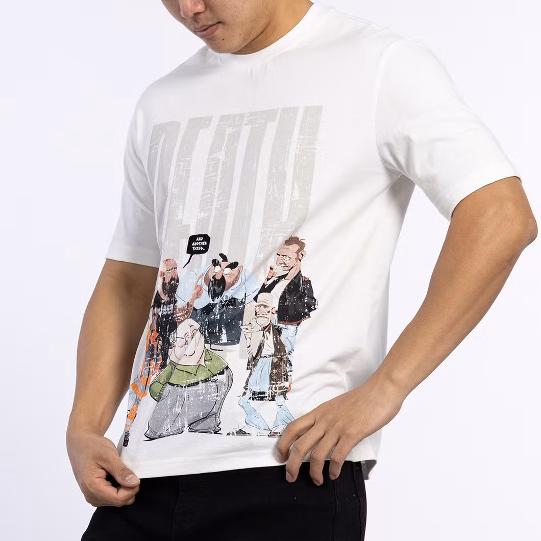 Custom Casual Knitted 180GSM Short Sleeve Shirts Logo Printed Male Top T-Shirts for Men