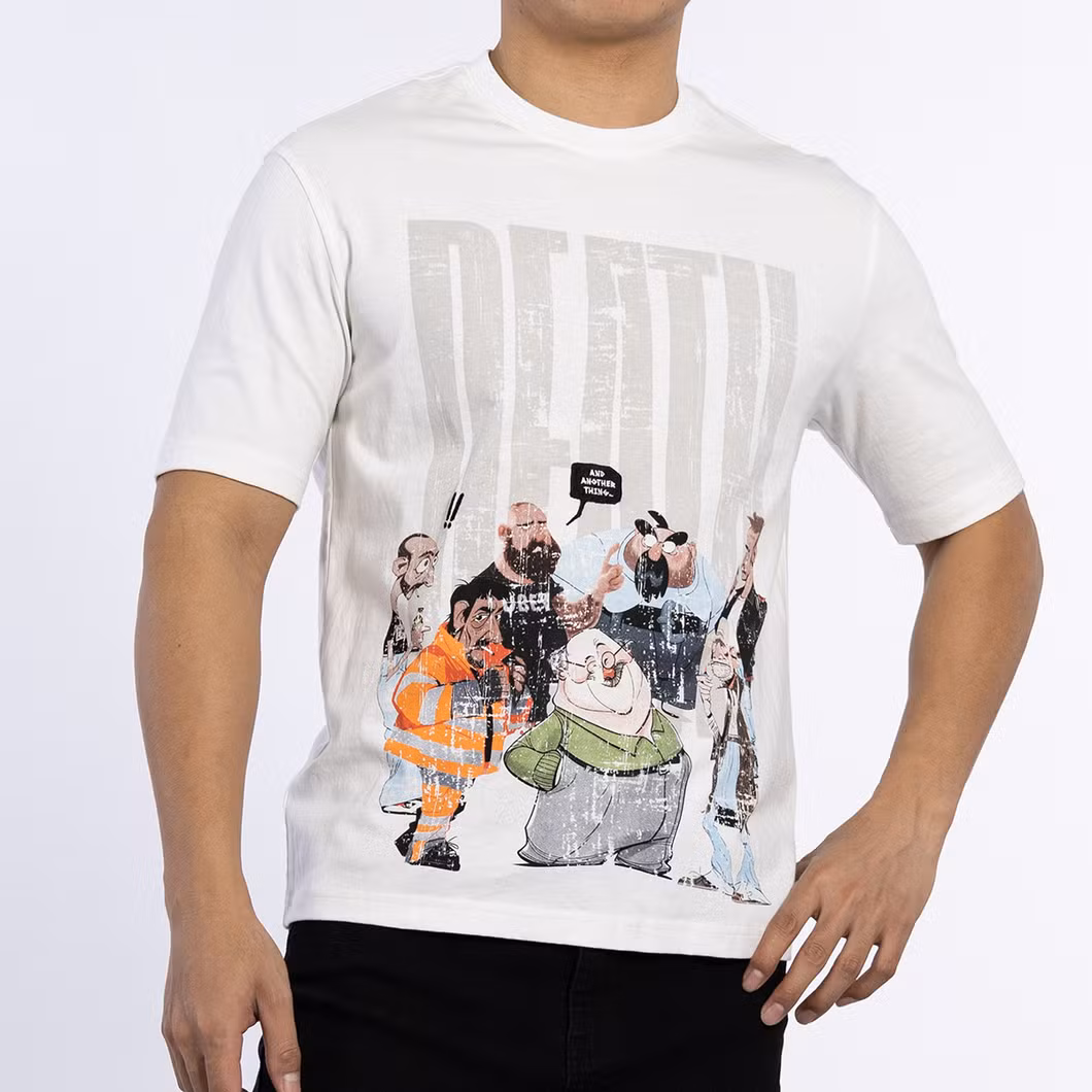 Custom Casual Knitted 180GSM Short Sleeve Shirts Logo Printed Male Top T-Shirts for Men