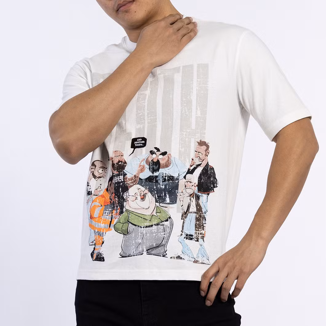Custom Casual Knitted 180GSM Short Sleeve Shirts Logo Printed Male Top T-Shirts for Men