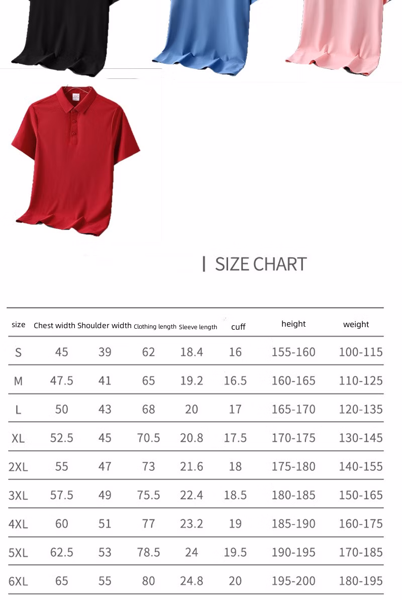 Summer Custom Size Black White Color Men Fashion Short Sleeved Cotton Garment Polo Golf Shirts
