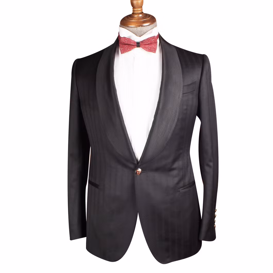 Wholesale Custom Made Red Jacquard Slim Fit Suit Poly/Rayon Tuxedo Jacket